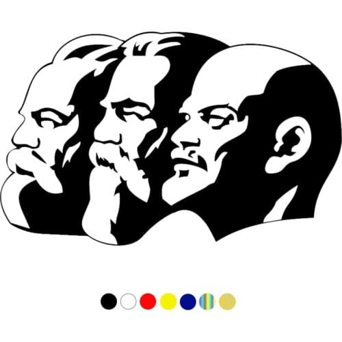CS-1202#22*14cm Marx-Engels-Lenin funny car sticker vinyl decal silver/black for auto car stickers styling