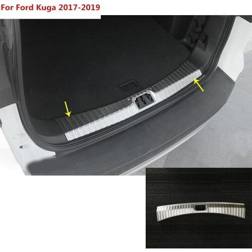 For Ford Kuga 2017 2018 2019 Car body Stainless Steel Inner inside Rear trunk Bumper trim plate lamp frame threshold pedal 1pcs