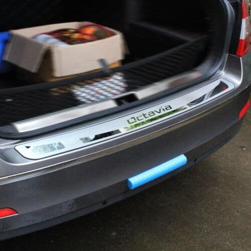 For Skoda Octavia A7 2015 2016 2017 Sedan Car-Stying After guard Rear Bumper Trunk Guard Door Sill Plate Car Accessories
