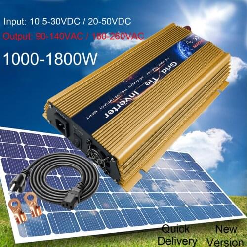 Home 1000W Solar Inverter MPPT On Grid Tie Inverter 10.8-30VDC 22-50VDC 110V 220V AC Pure Sine Wave For 18V 36V PV Solar Panel
