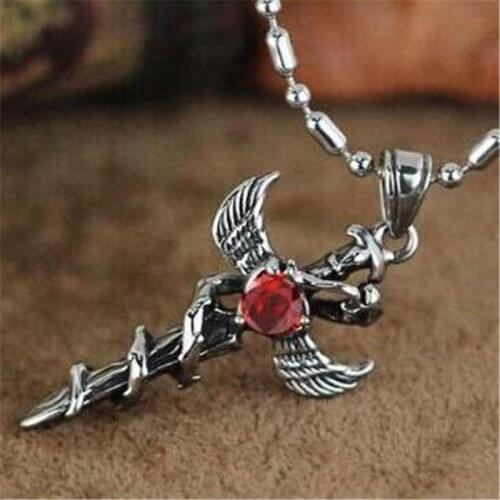 Dropshipping Vintage Silver Color Stainless Steel Cross Pendant With Neck Chain Necklaces For Man Goth Religion Jewelry Gift