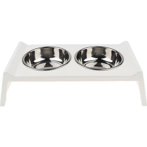 Stainless Steel 2 Dog Cat Pet Feeder Acrylic Stand Food Water Dish Bowls High Quality Pet Bowl Set for Cats and Dogs