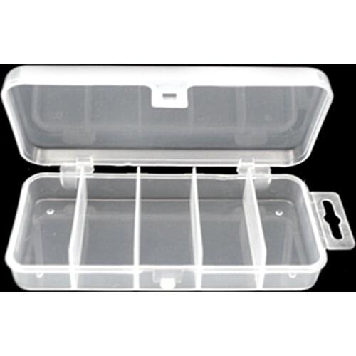 Mini 5-slots Fishing Tackle Box Small Fishing Supply Container Organizer