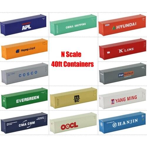 C15008 Model Trains 1pc N scale 1:160 40ft Shipping Containers 1:160 N Scale Model Cargo Box