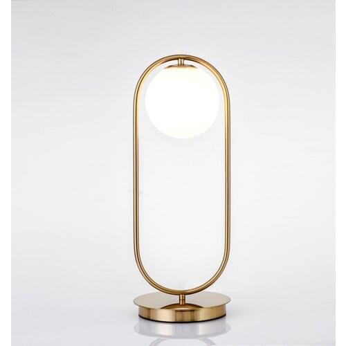 Modern Table Lamp, Nightstand Lamp, Reading Light Night Light, for Bedroom Bar Home Living Room Ornament, Glass Ball Shade
