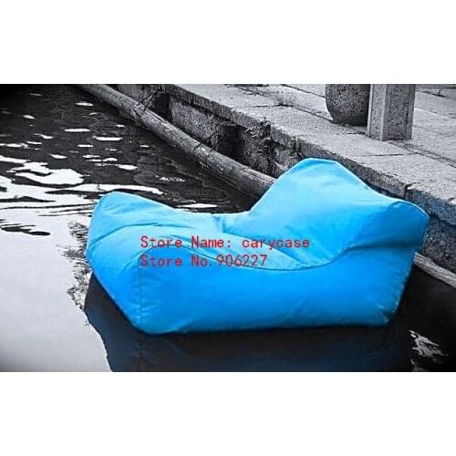 Sky blue SUPER size accommodate 2 seat people bean bag relax lounger, waterproof float water beanbag sofa chair cover only