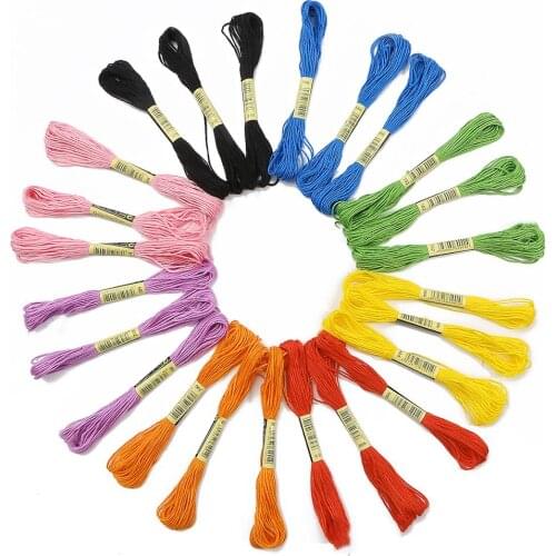 New 50pcs/bag per small bar 7.5m high quality and hot sale Color cross stitch thread DIY clothing sewing supplies and fabrics