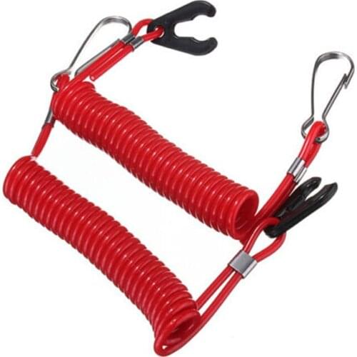 New Arrive 1PCS Boat Outboard Engine Motor Lanyard Kill Stop Switch Safety Tether Red 9.8cm