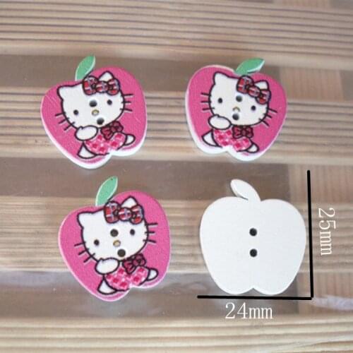 New wood Buttons 30pcs/lot Mixed Multi Colors Apple Shape Wooden Buttons DIY Clothing scrapbooking Accessories Sewing P-3