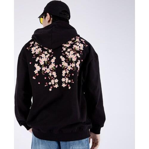 Autumn 2021 Club Embroidered Hoodie Male Chinese Style Plum Blossom Embroidered Young Couples Pure Cotton Hoodies