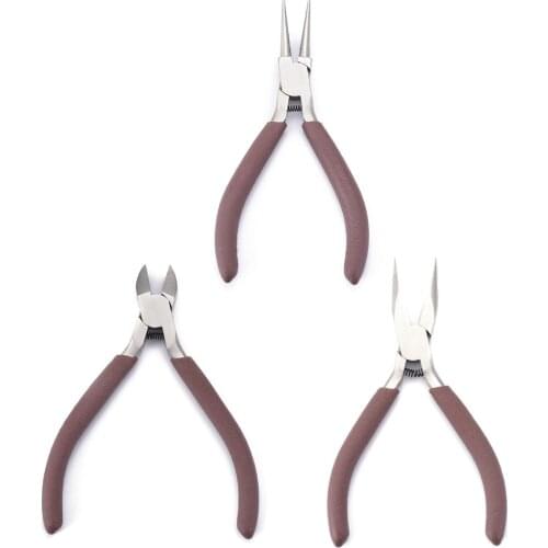 Jewelry Pliers Tools Equipment Blue Flat Nose Cutting Wire Pliers For Jewelry Making Accessories,Carbon-Hardened Steel F95