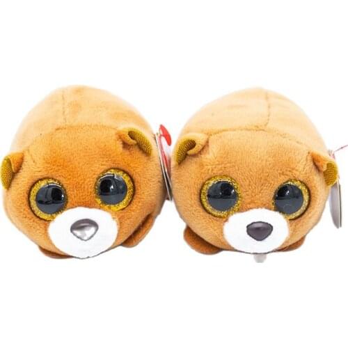 Ty Big eyes plush doll mobile phone wipe Brown Dog plush toys collection boy girl birthday Christmas Gift 10cm