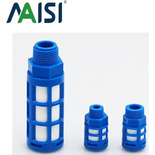 Pneumatic Muffler Absorb Noise Filter Plastic Exhaust Air Silencer 1/8" 1/4" 1/2" Male Thread White Blue 1 Lot 5pc