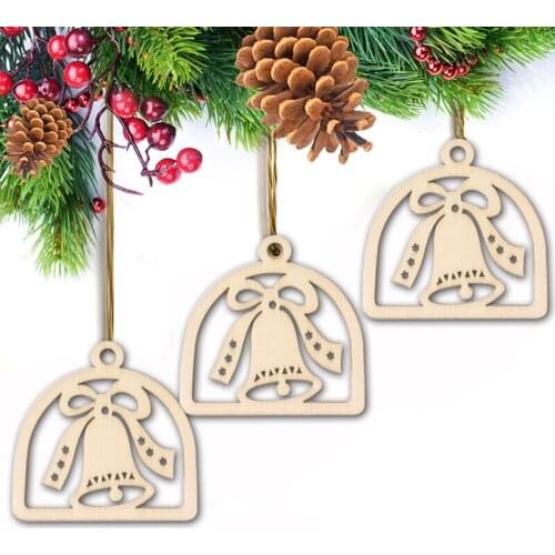 Christmas Tree Pendant Special Wooden Ornaments Hanging Decor for Family Christmas Decoration TS2 Christmas Tree Toppers