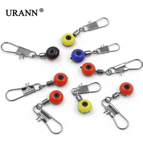 URANN 100Pcs Fishing Float Bobber Stops Space Beans Swivel Connectors Sea Fishing Saltwater Metal Plastic Tools Accessories