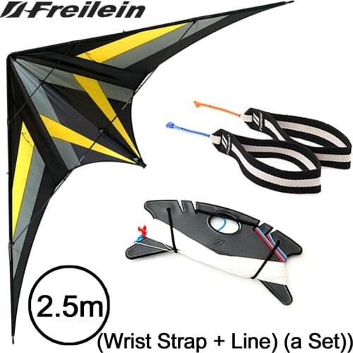 Freilein Professional 2.5m Stunt Kite Dual Line Sports Kites NEW FALCON Formation Flying Show（Wrist Strap + Line String a Set)