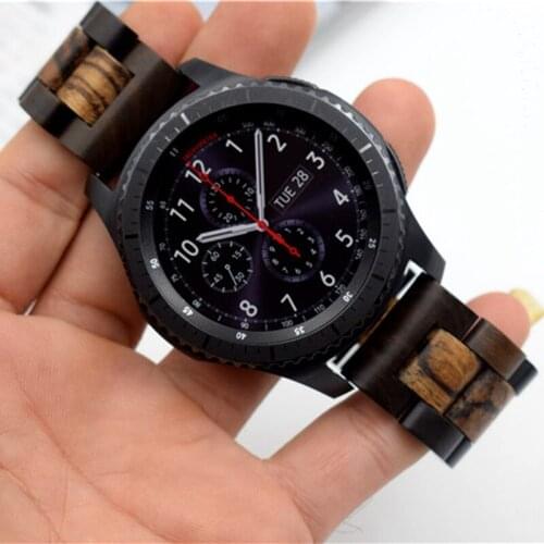 For Huami Wartch 1 2 Wrist Band Real Wood Handmade Watch Band Straps For Samsung Gear S3 For Huawei Watch 2 Pro 22mm Watchbands