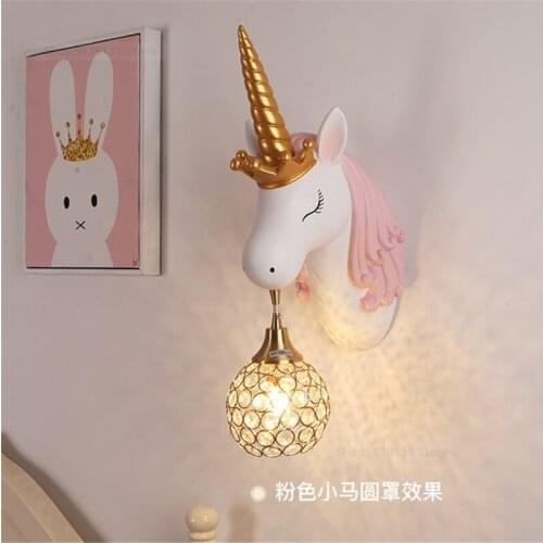 Nordic Modern Unicorn Wall Lamps for Living Room Bedroom Decor LED Wall Lights Bedroom Lamp Cartoon Wall Sconce Light Fixtures