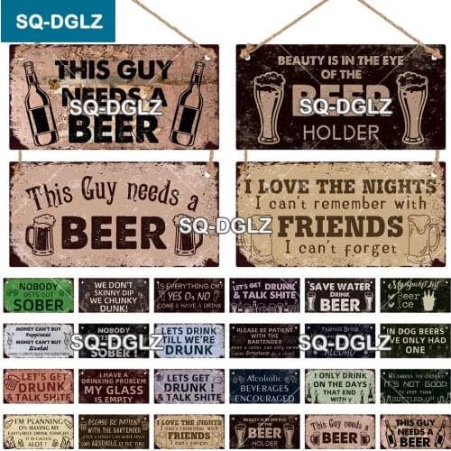 [SQ-DGLZ] Guy Need A Beer Wooden Sign Alcohol Plate Plaque Wood Plaque Pub Wall Decoration Pendant Door Hanging Sign Home Decor