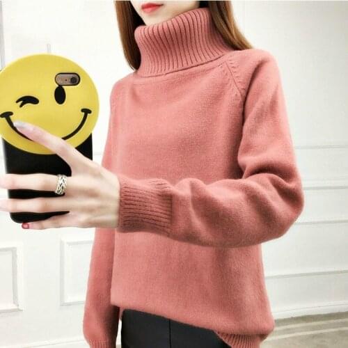 2019 Mulheres Da Moda Inverno Blusas de Gola Alta Manga Longa Doce de Manga Longa Mulheres Tops de Inverno Suave