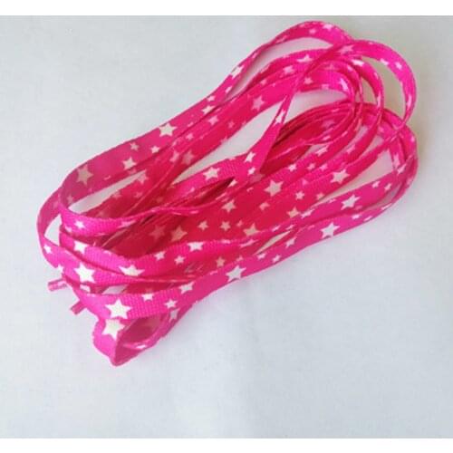 1 Pair Newest Pink Star Print Shoelaces Fashion Flat Laces Applicable to all kinds of Shoes