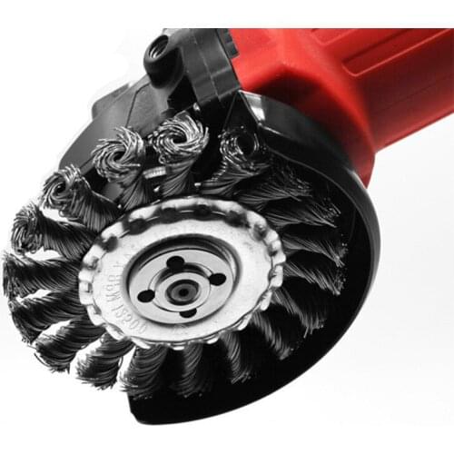1 Pcs Knotted Bench Steel Wire Brush Deburring Derusting Angle Grinder Cleaner Accessories Rust Removal Wheel Metal Disc Brush