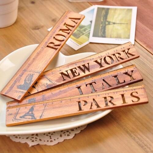 Creative w48 2pcs Beautiful Eiffel Tower Architecture Stationery Template Painting Drawing Painting w51 Wooden Ruler