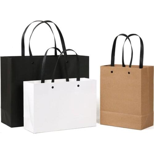 5-10PCS High Quality Simple Paper Gift Bag Kraft Paper Bags Candy Box Wedding Christmas Birthday Party Gift Packing Reusable Bag