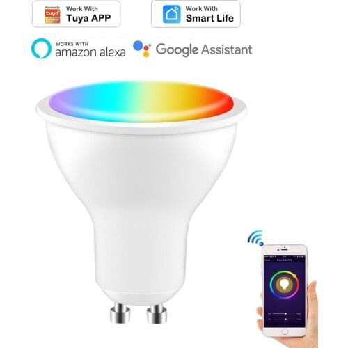 4W RGBCW Wifi GU10 LED Light Bulb Spotlight For Tuya smart life APP 85-265V Voice Control Work with Alexa Google Home