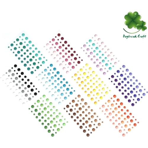 50 sheets/lot) 54pcs round assorted size self adhesive enamel dots for scrapbooking