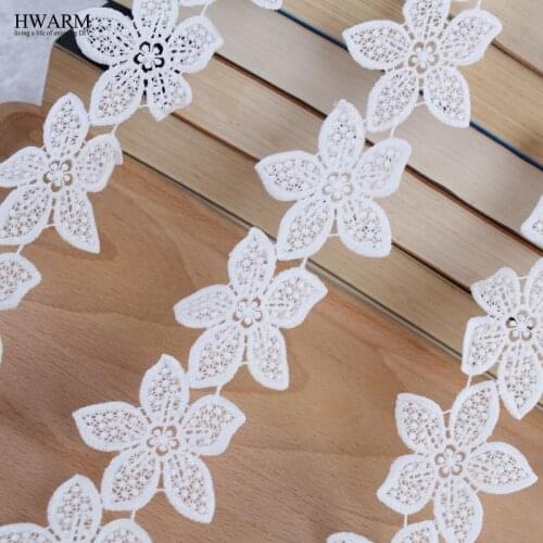 African white lace fabric 2019 high quality lace wedding decoration trim DIY 10yard New milk silk bar code lace spot lace fabric