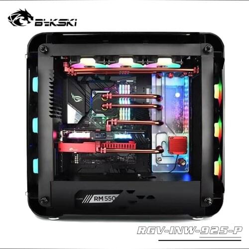 BYKSKI Acrylic Board Water Channel Solution use for IN WIN 925 Computer Case for CPU and GPU Block / 3PIN RGB / Combo DDC Pump