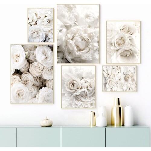 KAMY YI Flowers White Roses Diamond Painting Cross Stitch 5D Diy Embroidery Art Crafts Mosaic European Style Home Decoration