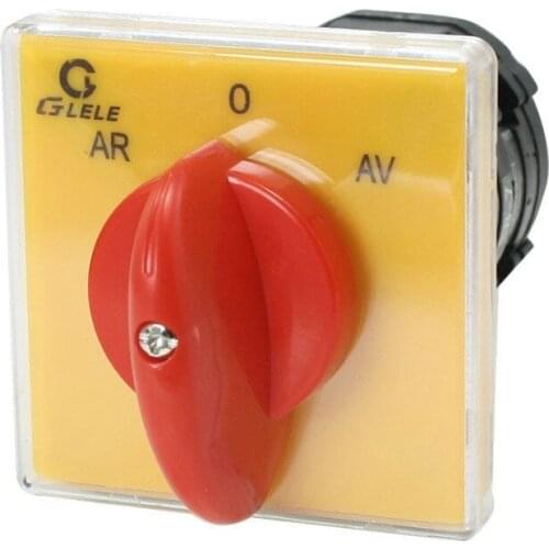 AR-0-AV Three Position Locking Cam Combination Changeover Switch AC 500V 25A
