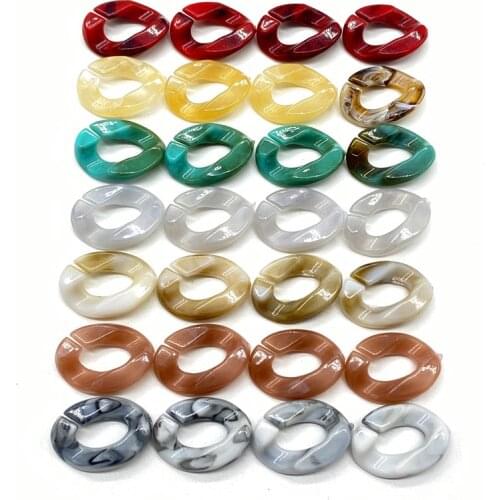 20 pcs 17x24mm Acrylic Link Bead Chain Link Accessories Bead for Jewelry Making Necklace Bracelet DIY Bag Decoration