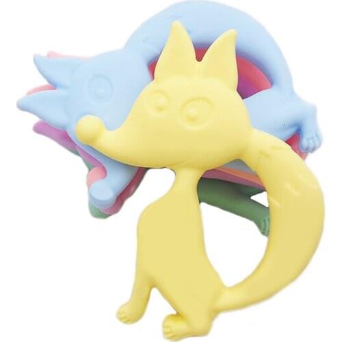 Chenkai 10PCS Baby Teether Silicone Fox Teething Infant Animal Silicone Teether DIY Chewing Nursing Pacifier Toy Chain BPA Free