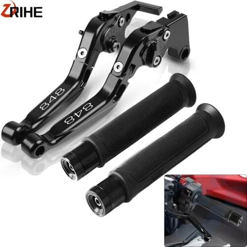 For Ducati 848 EVO 2007 2008 2009 2010-2013 Motorcycle Adjustable Folding Extendable Brake Clutch Lever Handlebar Hand Grip Sets