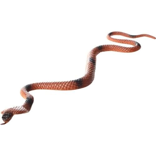 Brown New Soft Rubber Fake Snake Vinyl Plastic Figure Prank Joke Toy