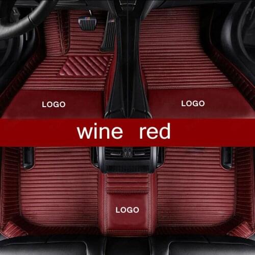 Custom Car Floor Mats for Toyota Crown Tundra RAV4 Prado 4Runner 86 Avalon Land Cruiser Corolla Camry Auto Carpet Cover Wine Red