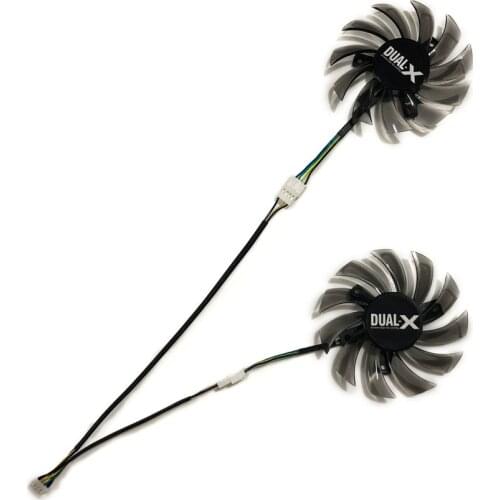 2pcs/set VGA Video Cards GPU Cooler 75mm Fan For ASUS DUAL GTX 1050Ti GTX950 GTX1060 GTX1050ti GTX 1060/950 Graphics Fan