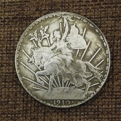 Mexico Eagle ocean 1910 archaize old copper silver coin foreign silver coin diameter 38MM