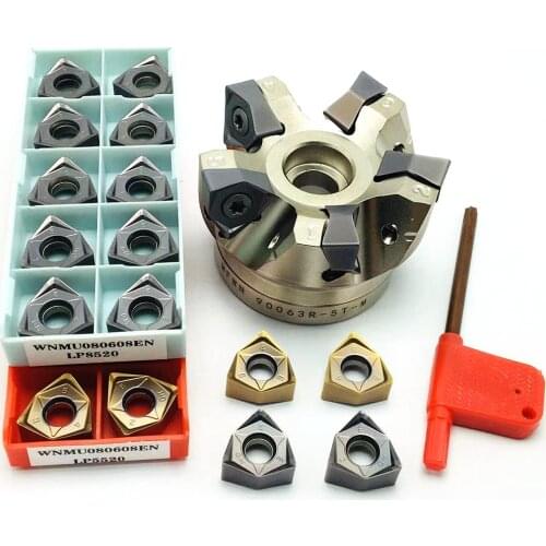 MFWN 90 degree MFWN90050R-MFWN90100R double-sided hexagonal plane heavy-cutting milling cutter head, WNMU080608 milling insert