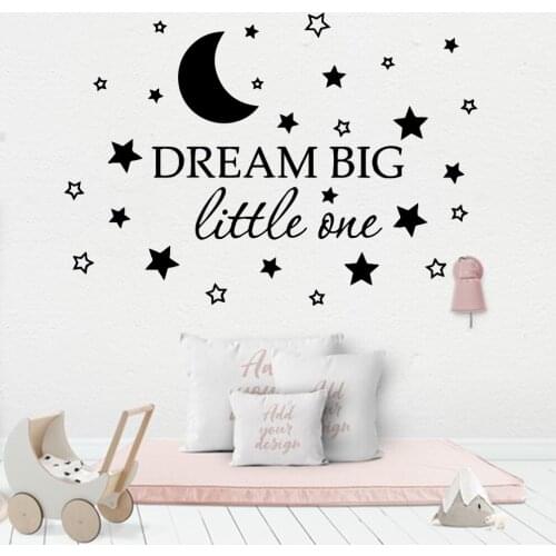 Cute dream big Wall Sticker Removable Wall Stickers Diy Wallpaper Decor Living Room Bedroom Removable Sticker Mural
