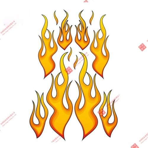 Cartoons Car Sticker Fire Flames Car Styling Vinyl Motorcycl Decals Cover Scratches Waterproof PVC