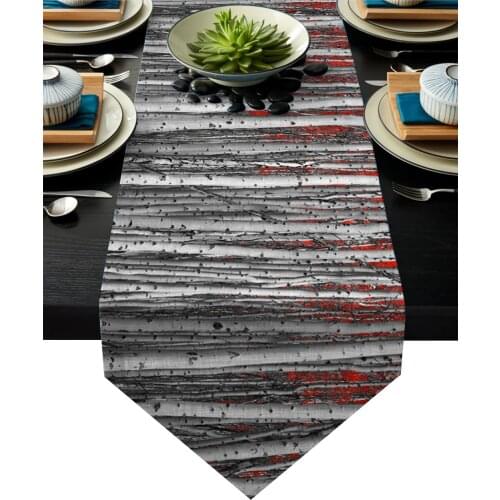 Red Leaves Birch Tree Forest Table Runner For Wedding Hotel Party Table Runners Modern Cake Floral Tablecloth Home Decoration