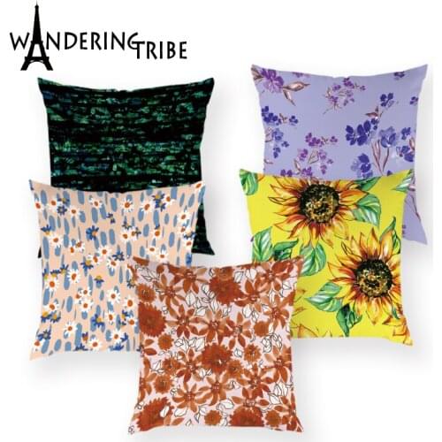 Pillow Cases Decorative 45*45 Cm Decorative Cushion Sofa Tropical Plants Beautiful Flowers Personalized Fundas De Cojines