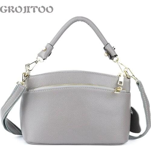 GROJITOO New womens bag genuine leather womens handbag top layer Cow Leather Shoulder Bag Messenger Bag for women 378