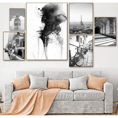 Print New York City Pictures Wall Art Home Decor Llama in a taxi on Times Square Canvas Prints and Posters Vintage Black White