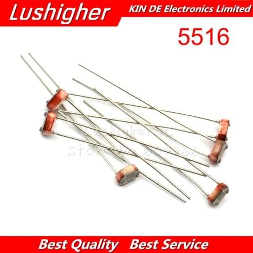 20pcs 5516 Light Dependent Photosensitive Photoresistor Resistor 5mm Photosensitive Resistance 35510