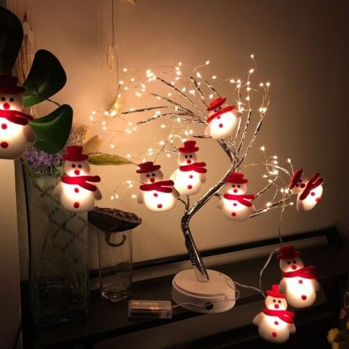 1pcs Led Christmas Snowman Strings Christmas Tree Holiday Party Decoration Lantern Indoor Bedroom Home Decoration Battery/usb